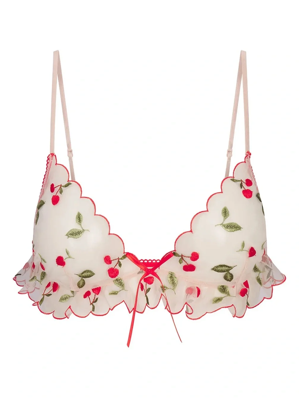 SKIMS Size Small Sheer Cherry 🍒 Bralette New